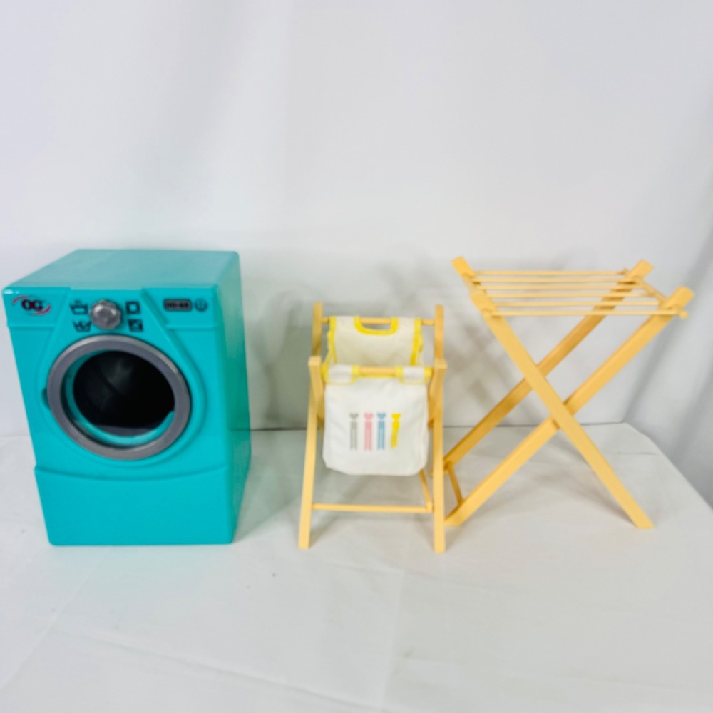 Our Generation Tumble and Spin Laundry Set for 18in‎ Dolls Teal Washing Machine